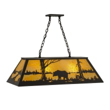 Bear at Lake 6 Light 17" Wide Linear Pendant