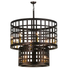 Cilindro Golpe 12 Light 40" Wide Cage Pendant