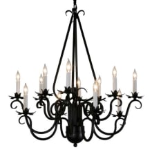 Caleb 12 Light 32" Wide Taper Candle Style Chandelier