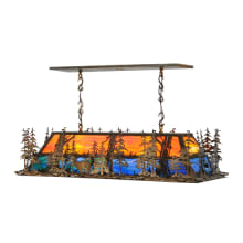 Deer Through the Trees 9 Light 20" Wide Linear Pendant