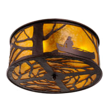 Canoe at Lake 4 Light 27" Wide Semi-Flush Drum Ceiling Fixture