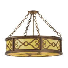 Donya 4 Light 26" Wide Semi-Flush Drum Ceiling Fixture - Gilded Tobacco Finish