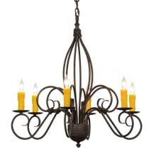 Squire 6 Light 28" Wide Taper Candle Style Chandelier