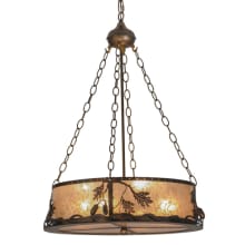 Oak Leaf and Acorn 4 Light 22" Wide Suspension Pendant