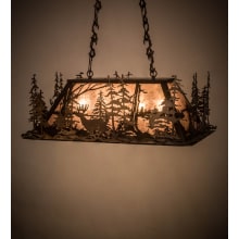 Deer through the Trees 5 Light 20" Wide Linear Pendant