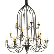 Bell 20 Light 72" Wide Beaded Candle Style Chandelier