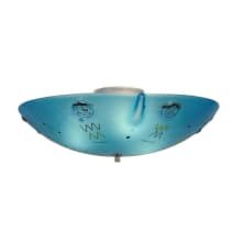 Metro Fusion 3 Light 20" Wide Semi-Flush Bowl Ceiling Fixture with Blue Glass Shade - White Finish