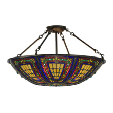 Fleur-de-lis 4 Light 24" Wide Semi-Flush Bowl Ceiling Fixture