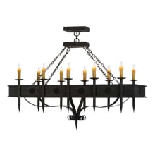 Calandra 10 Light 28" Wide Taper Candle Linear Chandelier