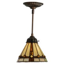 Belvidere 1 Light 8" Wide Hand-Crafted Pendant with Stained Glass