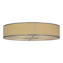 Cilindro 8 Light 48" Wide Flush Mount Drum Ceiling Fixture with Natural Beige Shade - Nickel Finish
