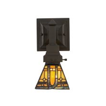 Sierra Prairie Mission 1 Light 5'" Wide Hand-Crafted Wall Sconce with Stained Glass