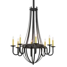 Barrel Stave 8 Light 38" Wide Taper Candle Style Chandelier