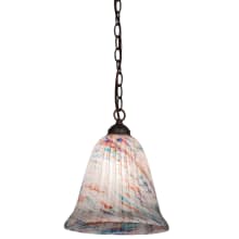 Peacock Pate-De-Verre 11" Wide Pendant