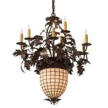 Greenbriar Oak 11 Light 28" Wide Taper Candle Style Chandelier