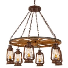 Miners Lantern 6 Light 40" Wide Lantern Chandelier