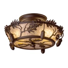 Oak Leaf and Acorn 2 Light 10" Wide Semi-Flush Ceiling Fixture - Oil Rubbed Bronze Finish - GU24 Bulb Base