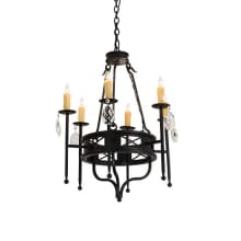 Gina 6 Light 24" Wide Crystal Candle Style Chandelier