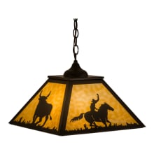Cowboy and Steer 2 Light 23" Wide Pendant
