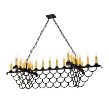 Picadilly 23 Light 32" Wide Taper Candle Linear Chandelier