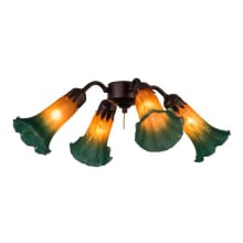 Amber/Green Pond Lily 19" Wide 4 Light Ceiling Fan Light Kit