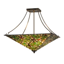 Acorn and Oak Leaf 4 Light 38" Wide Semi-Flush Ceiling Fixture