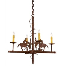 Cowboy 4 Light 26" Wide Taper Candle Style Chandelier