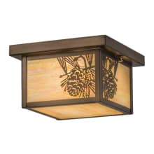 Hyde Park Winter Pine 12" Wide Flush Mount Square Ceiling Fixture