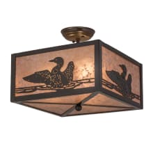 Loon 3 Light 20" Wide Semi-Flush Square Ceiling Fixture - Timeless Bronze Finish