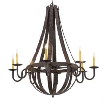 Barrel Stave Metallo 8 Light 48" Wide Taper Candle Style Chandelier