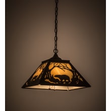 Moose and Black Bear 2 Light 23" Wide Pendant