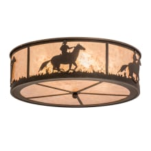 Lone Cowboy 4 Light 22" Wide Semi-Flush Drum Ceiling Fixture