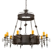 Diamante 10 Light 54" Wide Taper Candle Style Chandelier