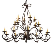 Long Windsor 18 Light 40" Wide Taper Candle Style Chandelier