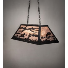 Leaping Trout and Loon 6 Light 17" Wide Linear Pendant