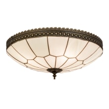 Vincent Honeycomb 4 Light 20" Wide Semi-Flush Bowl Ceiling Fixture with White Opal Glass Shade - Craftsman Brown Finish