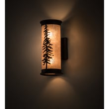 Tall Pines 2 Light 13" Tall Wall Sconce with Cylinder Shade