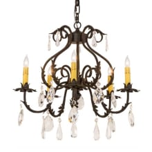 Chantilly 5 Light 24" Wide Crystal Candle Style Chandelier