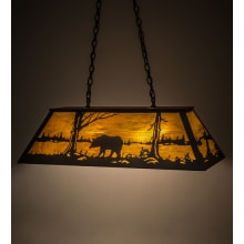 Bear at Lake 6 Light 17" Wide Linear Pendant