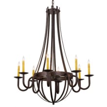 Barrel Stave Metallo 8 Light 38" Wide Taper Candle Style Chandelier