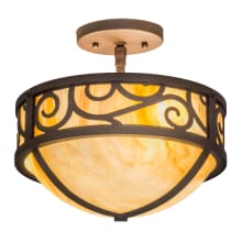 Lilliana 3 Light 12" Wide Semi-Flush Bowl Ceiling Fixture - Cafe-Noir Finish