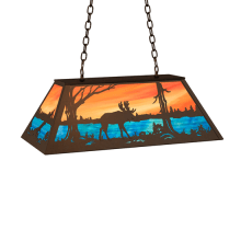 Moose at Lake 6 Light 17" Wide Linear Pendant