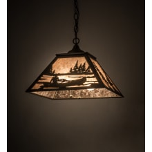 Canoe at Lake 2 Light 22" Wide Pendant