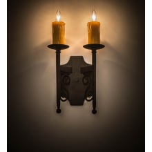 Toscano 2 Light 15" Tall Wall Sconce with Faux Candles