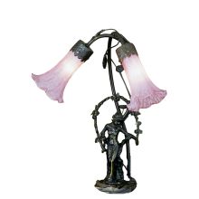 17" H Trellis Girl Lily Pink 2 Light Accent Lamp