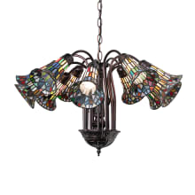 Stained Glass Pond Lily 12 Light 24" Wide Chandelier