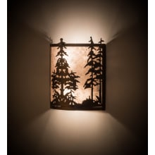 Tall Pines 2 Light 12" Tall Hand Crafted Wall Sconce with Pine Tree Shade