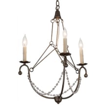 Kaitlynn 3 Light 22" Wide Beaded Candle Style Chandelier