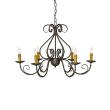 Jenna 6 Light 36" Wide Taper Candle Style Chandelier