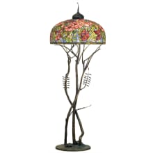 Tiffany Oriental Poppy 3 Light 74" Tall Tree Floor Lamp